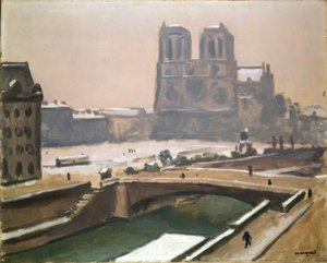 雪の中でノートルダム 作： Albert Marquet