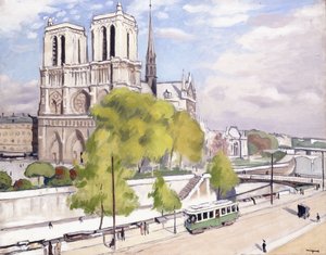 パリ、セーヌ川、ノートルダム 作： Albert Marquet