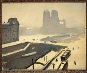 冬のパリ（サンミッシェル橋 作： Albert Marquet