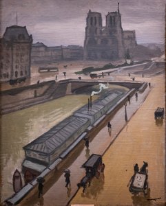 雨の日。 パリのノートルダム大聖堂 作： Albert Marquet