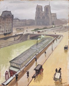 パリの雨の日 作： Albert Marquet