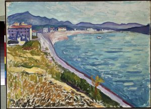 ""Saint Jean de Luz"" Vue de la cote basque a Saint-Jean-de-Luz (Pyrenees Atlantiques). Peinture de Pierre-Albert (Albert) Marquet (1875-1947) 1907 Huile sur toile. Musee de l