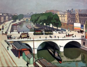 パリのサンミッシェル橋。ケデグランオーギュスタン、1908年。 作： Albert Marquet