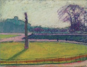 リュクサンブール公園、パリ（紙にパステル） 作： Albert Marquet