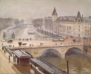 パレ・ド・ジャスティスとポン・オ・チェンジ、パリ（キャンバスに油彩） 作： Albert Marquet