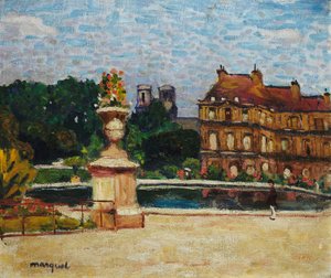 ルクセンブルクの池。 Le Bassin du Luxembourg、1904年頃（船上に置かれたキャンバスに油彩） 作： Albert Marquet