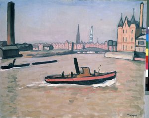ハンブルク港 1909年（キャンバスに油彩） 作： Albert Marquet