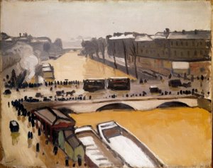 サンミッシェル橋の洪水 作： Albert Marquet