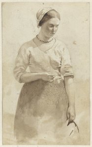 立っている若い女性 作： Albert  Neuhuys