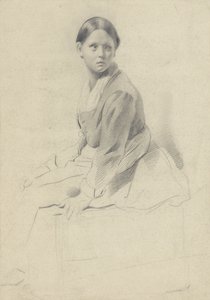 座っている若い女性 作： Albert  Neuhuys