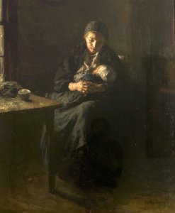 母性愛（悲しみ）、1857年頃 作： Albert Neuhuys
