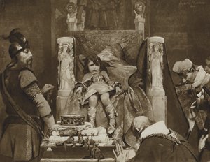クローヴィス2世、フランク族の少年の優しさ（リトグラフ 作： Albert Pierre René (after) Maignan