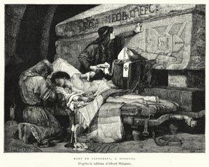 ソワソンでのクロデベールの死 (彫刻) 作： Albert Pierre René (after) Maignan