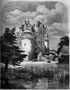 ロワールの城：ブリサック城の外観（ルネッサンス建築 作： Albert Pierre Rene Maignan