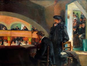 劇場のロッジ。アルベール・メイニャン（1845-1908）の絵画 作： Albert Pierre Rene Maignan