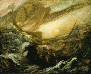 フライング・ダッチマン、1887年までに完成。 作： Albert Pinkham Ryder