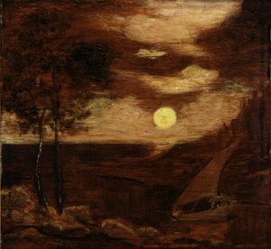 恋人たちのボート 作： Albert Pinkham Ryder