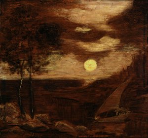 ラバーズボート、カリフォルニア州。 1881年。 作： Albert Pinkham Ryder