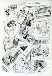 1885年5月30日、「ラカリカチュア」第283号サロンにて 作： Albert Robida