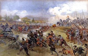 Batalha de Cerisolles entre Francis Ist e Charles V