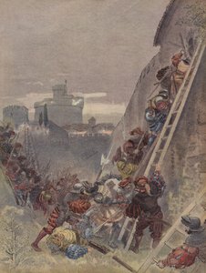 バーボンは1527年5月6日にローマで殺された 作： Albert Robida