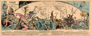 Saturnin Farandoulの並外れた旅の地図 作： Albert Robida