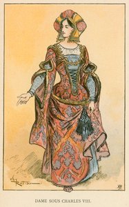 チャールズ8世の下の女性 作： Albert Robida