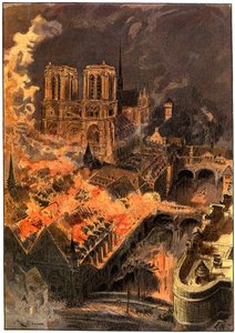 12月29日から30日の夜、パリ・ノートルダム寺院近くのホテル・デューで火災が発生。