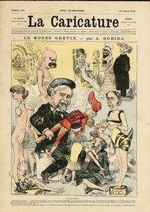 アルベール・ロビダ（1848-1926）による『La Caricature』（1880年）の表紙のイラスト。