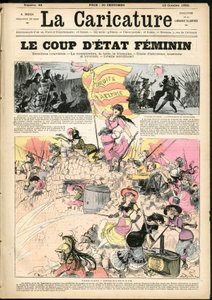 アルベール・ロビダ（1848-1926）による『La Caricature』（1880年）の表紙のイラスト。 作： Albert Robida