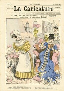 アルベール・ロビダ（1848-1926）による『La Caricature』（1880年）の表紙のイラスト。 作： Albert Robida