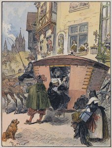 A・ロビダが描いた「Le Capitaine Bellormeau」のイラスト（カラーリトグラフ版 作： Albert Robida