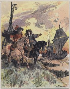 A・ロビダが描いた「Le Capitaine Bellormeau」のイラスト（カラーリトグラフ版