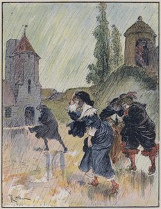 A・ロビダが描いた「Le Capitaine Bellormeau」のイラスト（カラーリトグラフ版 作： Albert Robida