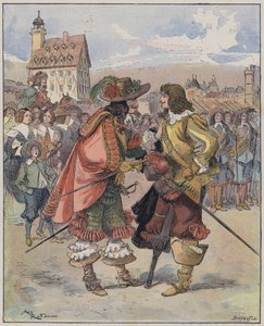 A・ロビダが描いた「Le Capitaine Bellormeau」のイラスト（カラーリトグラフ版 作： Albert Robida