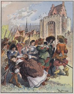 A・ロビダが描いた「Le Capitaine Bellormeau」のイラスト（カラーリトグラフ版 作： Albert Robida