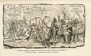 アルベール・ロビダ（1848-1926）の挿絵（『Histoire de France tintamarresque』所収）、1880年頃 - ガレ、アンシャン・レジーム、シチリア - フィリップ1世 作： Albert Robida