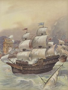 ジャンアンゴの艦隊がテージョ川をブロックし、リスボンを脅かす