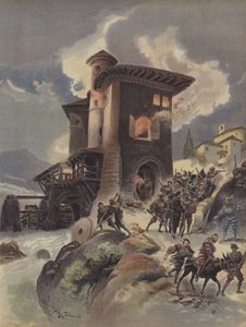 パルチザンモントルーはミルズオブオーリオールを占領し、帝国の駐屯軍を虐殺します 作： Albert Robida