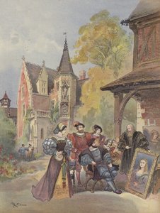 レオナルドダヴィンチからモナリザを買う王 作： Albert Robida
