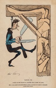 フランス王ルイ11世（彩色エングレーヴィング） 作： Albert Robida