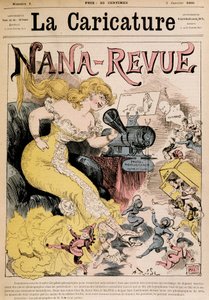 ナナ・レヴュー：ロビダによるゾラと彼女の作品「ナナ」についての漫画-1880年3月1日付「ラ・カリカチュール」にて 作： Albert Robida