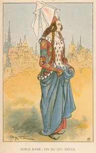 高貴な女性、14世紀後半 作： Albert Robida