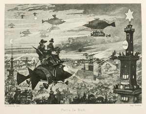 夜のパリ、20 世紀、1880 年。