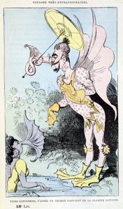ジュール・ヴェルヌのパロディ、「Very extraordinary travels of Saturnin Farandoul in the 5 or 6 parts of the world and in all countries known or unknown to M. (世界の5、6箇所、Mに知られているか知られていないすべての国でのSaturnin Farandoulの非常に素晴らしい旅)」。 作： Albert Robida