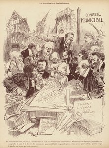 醜形の労働者：市議会の企画部（リトグラフ 作： Albert Robida