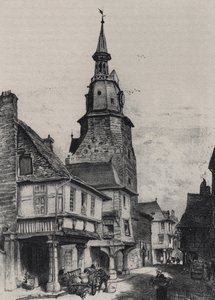 ディナンの鐘楼 - 古フランス - ブルターニュ - アルベール・ロビダ（1848-1926）によるテキスト、ドローイング、リトグラフ（19世紀後半） 未発表