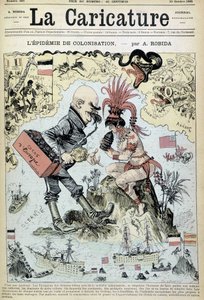 植民地化の流行：ロビダによる反植民地主義の絵-1885年10月31日付「ラ・カリカチュア」に掲載