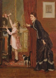 彼女の小遣いを節約する、19世紀 作： Albert Roosenboom
