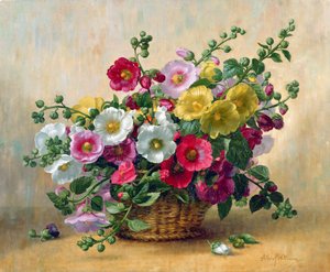 バスケットのAB230 Hollyhocks 作： Albert Williams